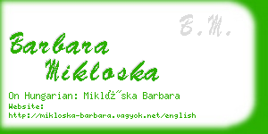 barbara mikloska business card